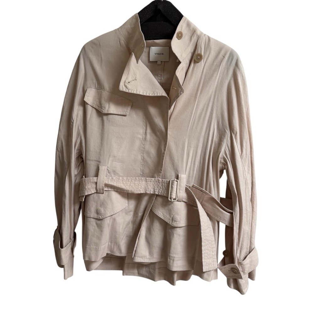 NWT Vince Cream Drapey Jacket with Belted Waist - Picture 2 of 8